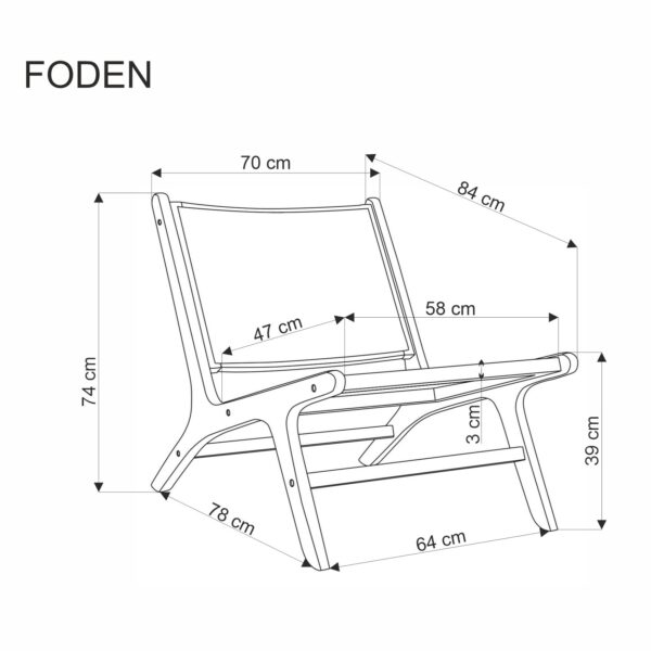 5905248125070_13 FODEN poilsio kėdė, juoda / natūrali