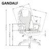 GANDALF kėdė, juoda / pilka