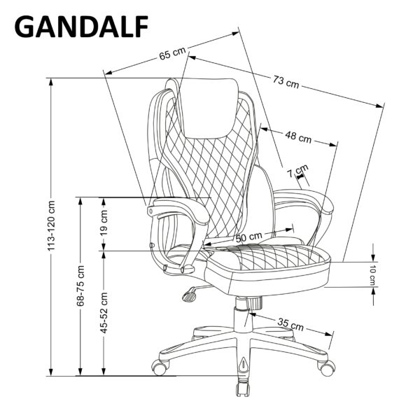 GANDALF kėdė, juoda / pilka
