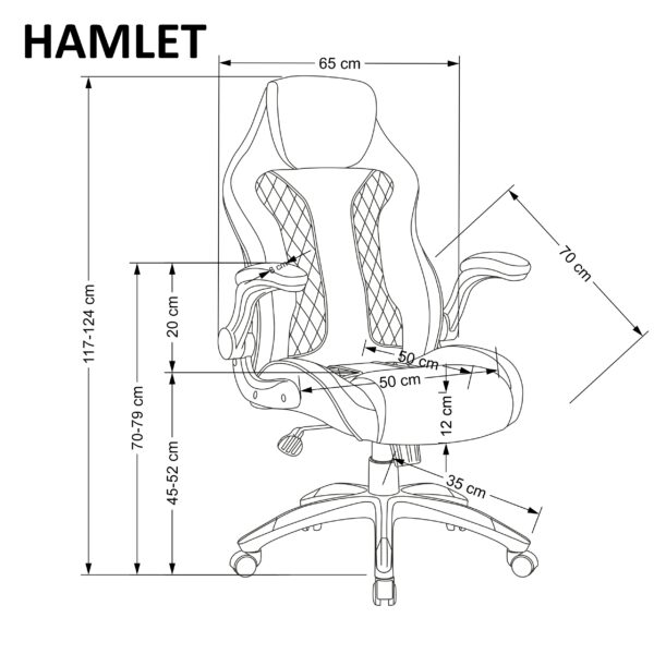 HAMLET kėdė, juoda / pilka
