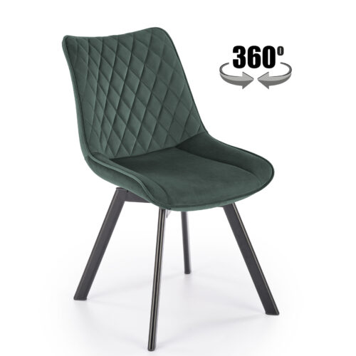 5905248126428_1 K520 kėdė, juoda / tamsiai žalia