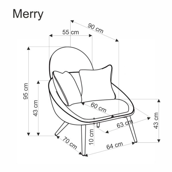 MERRY poilsio kėdė, pilka