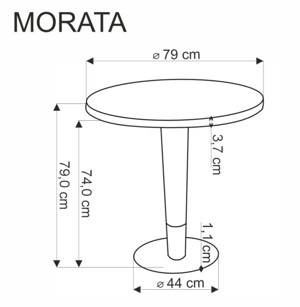 MORATA apvalus stalas, baltas marmuras / juoda / auksinė
