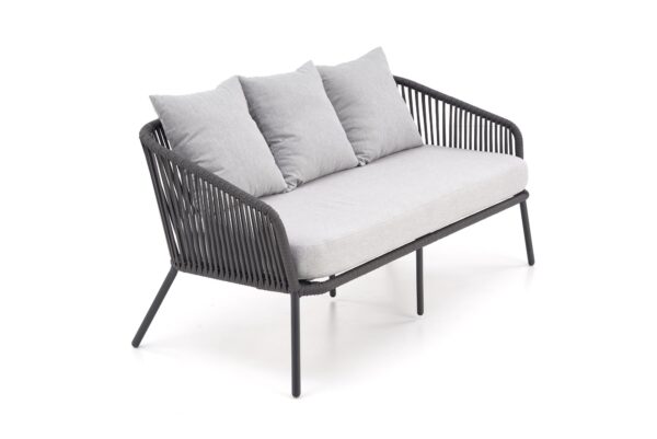 ROCCA lauko rinkinys (sofa + 2 kėdės + žurnalinis staliukas), tamsi pilka / šviesi pilka