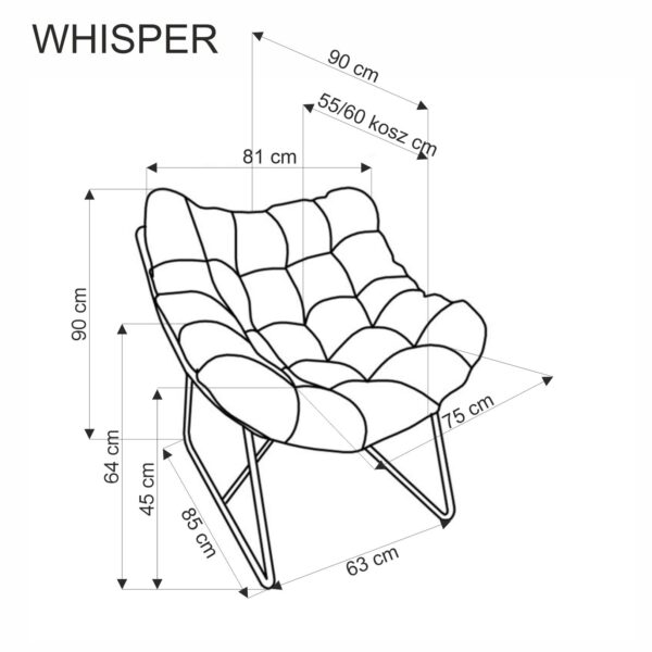 5905248127067_13 WHISPER poilsio kėdė, juoda / natūrali