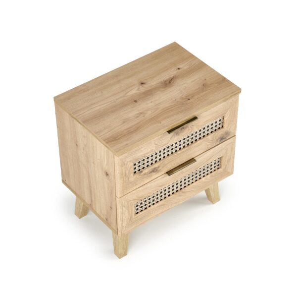BORNEO SN-1 naktinis staliukas, artisan ąžuolas / juoda