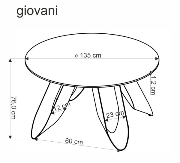 GIOVANI apvalus stalas, žalias marmuras / juoda