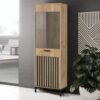 LAMINO W-1 vitrina, craft ąžuolas / juoda