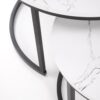 JAVA 2 vnt. rinkinys žurnaliniai staliukai, baltas marmuras / juoda