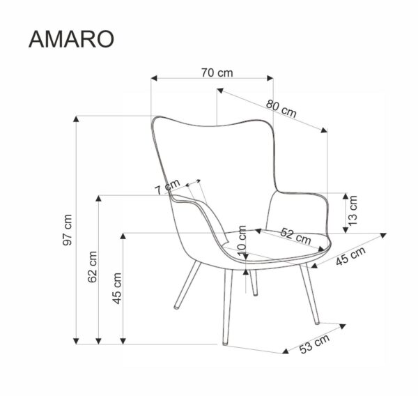 AMARO poilsio kėdė, pilka