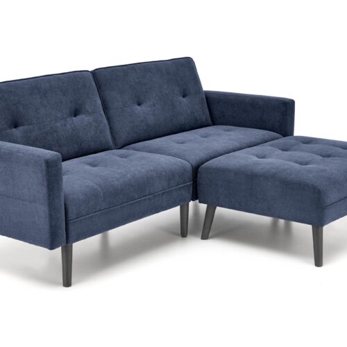 CORNELIUS išskleidžiama sofa su ottoman, spalva: mėlyna