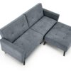 CORNELIUS išskleidžiama sofa su ottoman, spalva: pilka