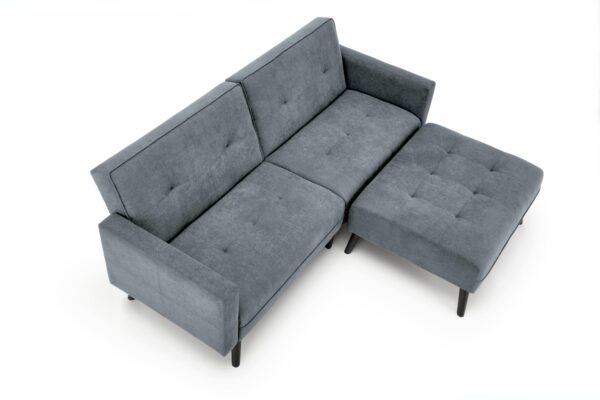 CORNELIUS išskleidžiama sofa su ottoman, spalva: pilka