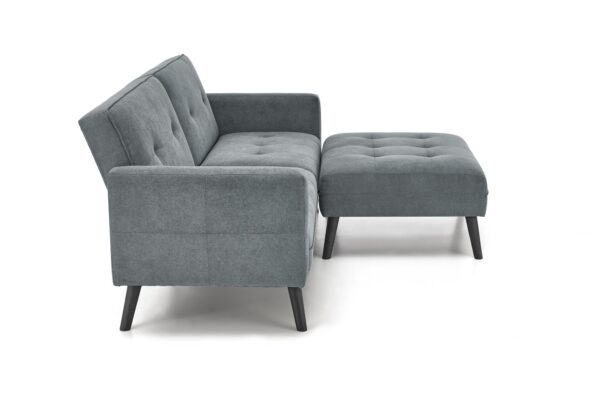 CORNELIUS išskleidžiama sofa su ottoman, spalva: pilka