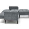 CORNELIUS išskleidžiama sofa su ottoman, spalva: pilka