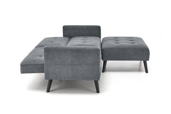 CORNELIUS išskleidžiama sofa su ottoman, spalva: pilka