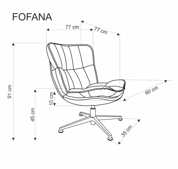 FOFANA poilsio kėdė spalva: kreminė