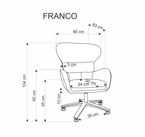 FRANCO poilsio kėdė spalva: pilka