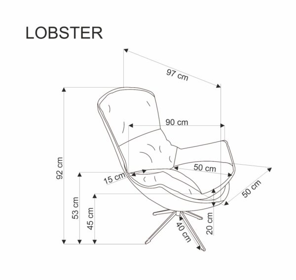 LOBSTER poilsio kėdė spalva: smėlio
