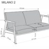 MILANO 2S sofa, smėlio CASTEL#15 / tamsus riešutas