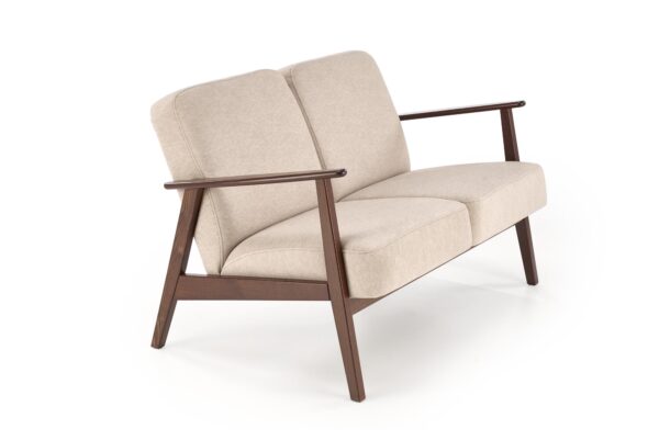 MILANO 2S sofa, smėlio CASTEL#15 / tamsus riešutas