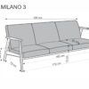 MILANO 3S sofa, smėlio CASTEL#15 / tamsus riešutas