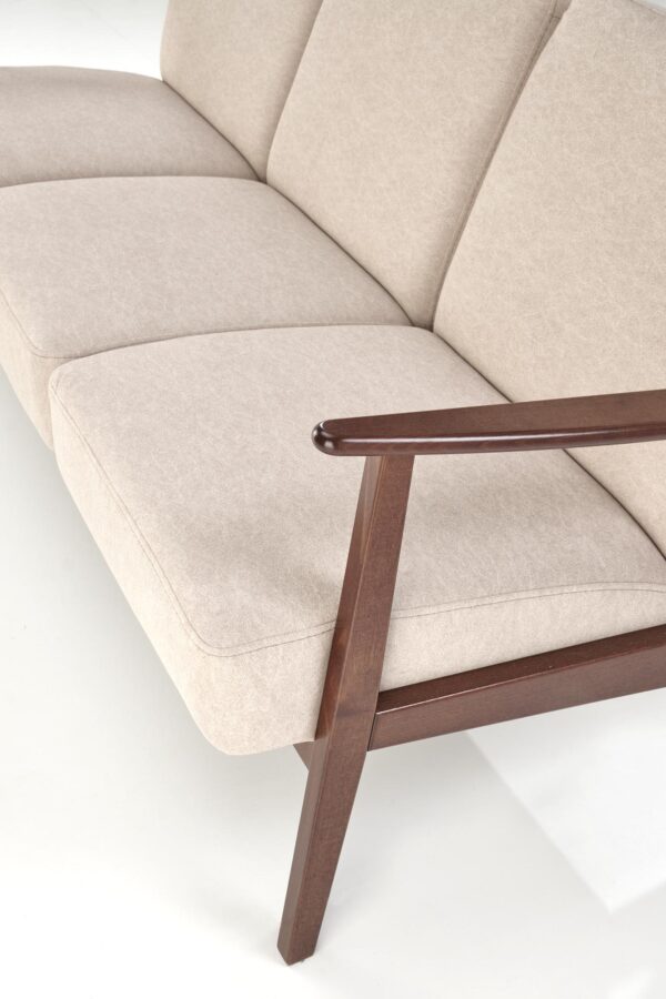 MILANO 3S sofa, smėlio CASTEL#15 / tamsus riešutas