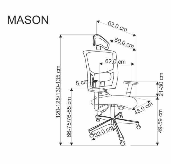 MASON biuro kėdė juoda