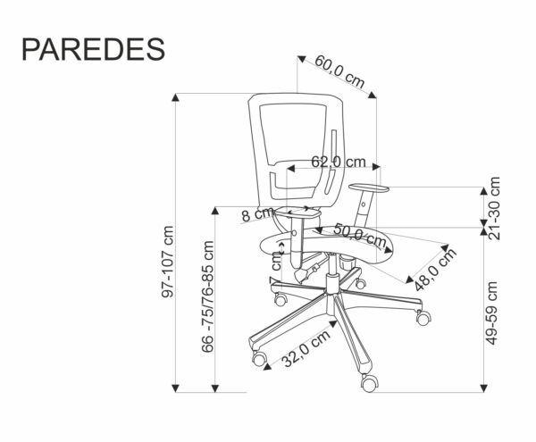 PAREDES biuro kėdė, juoda