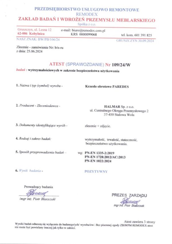 PAREDES biuro kėdė, juoda