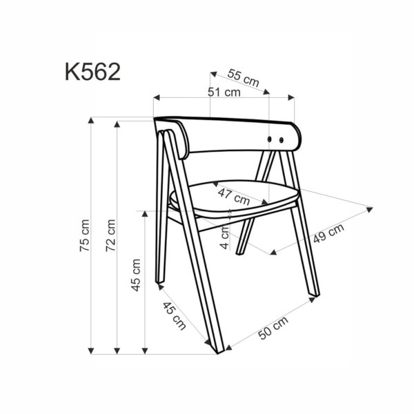 K562 kėdė, riešutas / šviesi smėlio