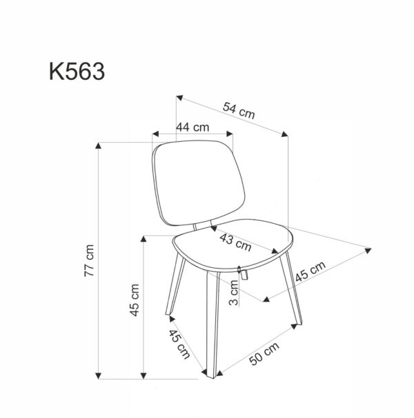 K563 kėdė, riešutas / pilka / juoda