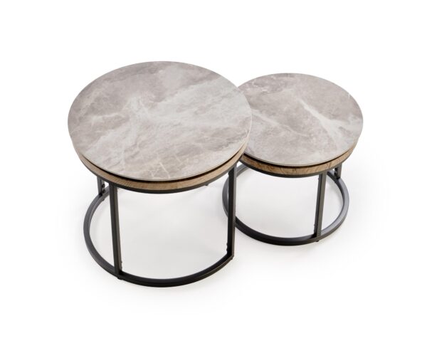 5905248134645_10 ITAKA 2 vnt. rinkinys coffe tables, pilkas marmuras / grafito