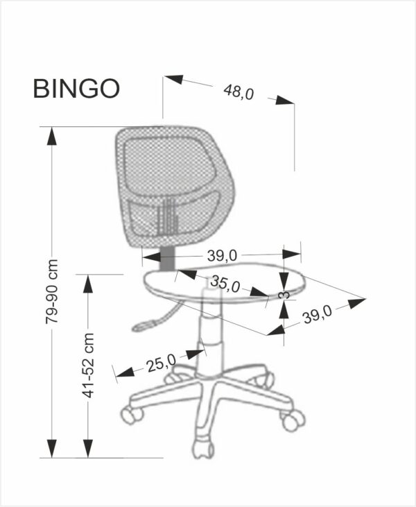 BINGO biuro kėdė różowy
