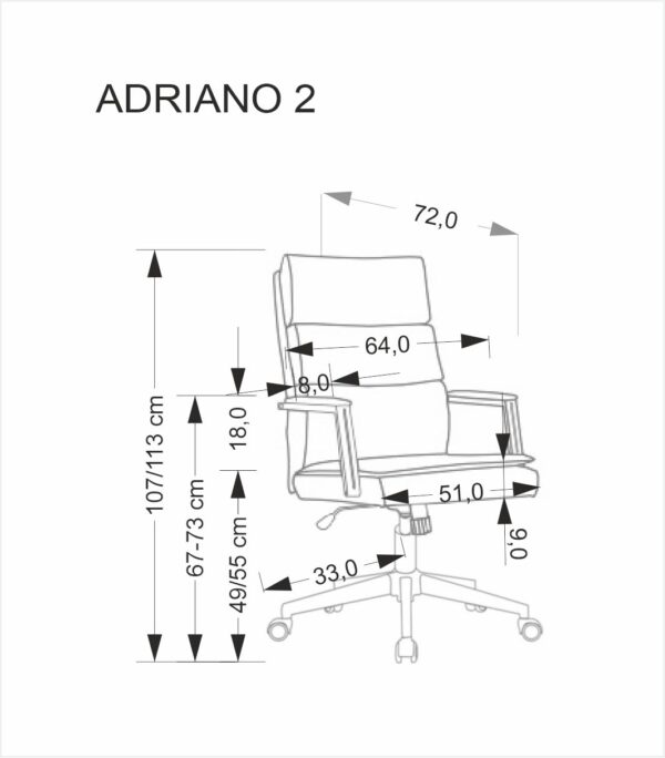 ADRIANO 2 biuro kėdė juoda