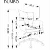 DUMBO biuro kėdė šviesi pilka