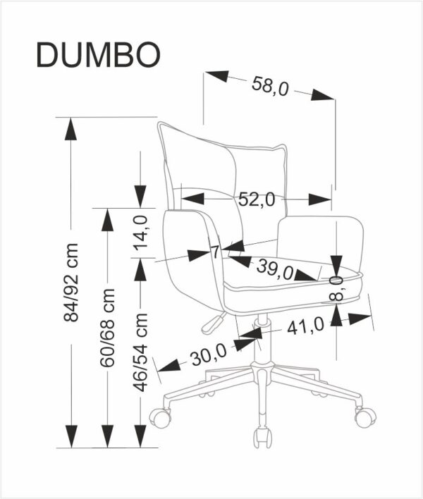 DUMBO biuro kėdė šviesiai rožinė