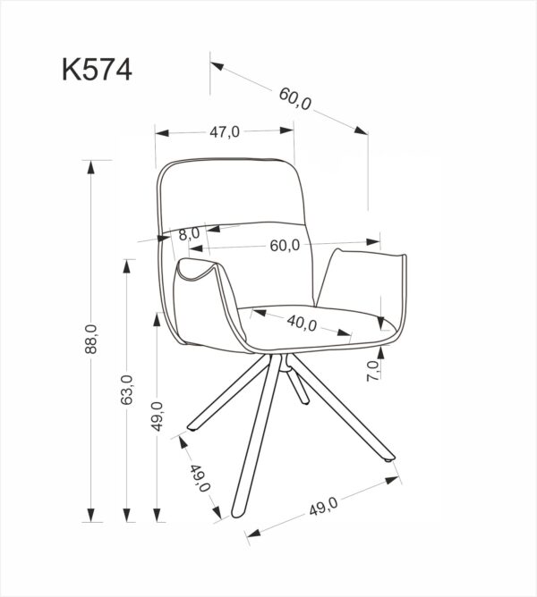 K574 kėdė pilka