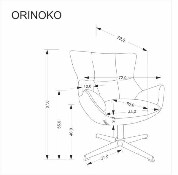 ORINOKO poilsio kėdė, pilka