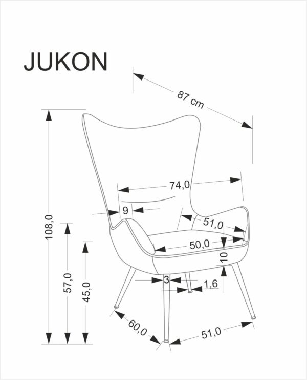 JUKON poilsio kėdė, pilka