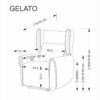 GELATO poilsio kėdė, pilka