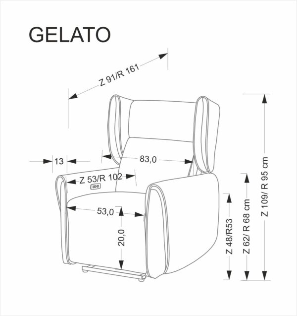 GELATO poilsio kėdė, pilka