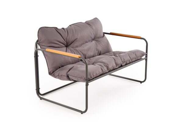 5905248135390_14 HUDSON lauko rinkinys (sofa, kėdė 2x, c. stalas), pilka / ruda