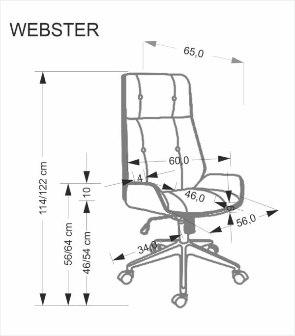 WEBSTER o.kėdė, riešutas/juoda