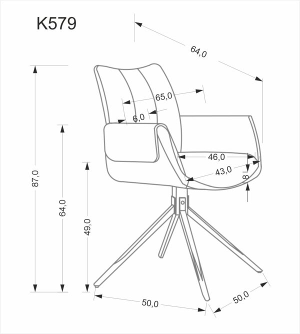 K579 kėdė, pilka