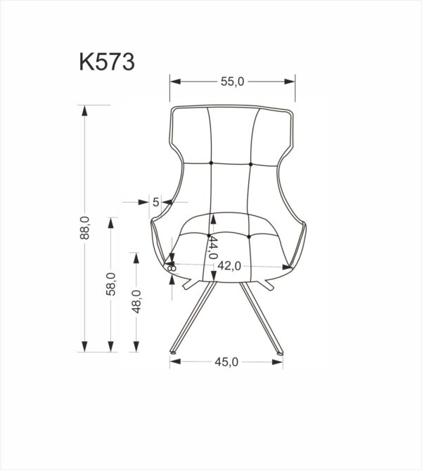K573 kėdė, pilka