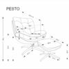 PESTO fotelis su ottoman / supimo funkcija funkcija, spalva: pilka