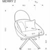 MERRY 2 poilsio kėdė su swivel funkcija, kapučino