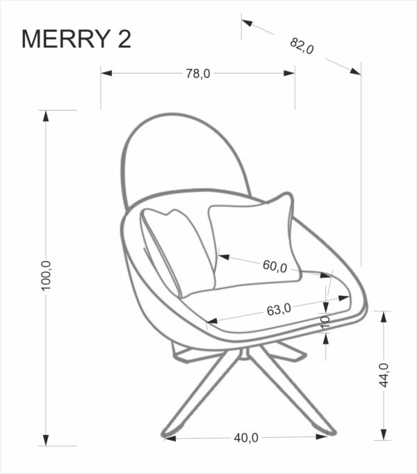MERRY 2 poilsio kėdė su swivel funkcija, kapučino