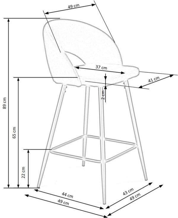 5905248135826_10 H96 baro kėdė, spalva: juoda